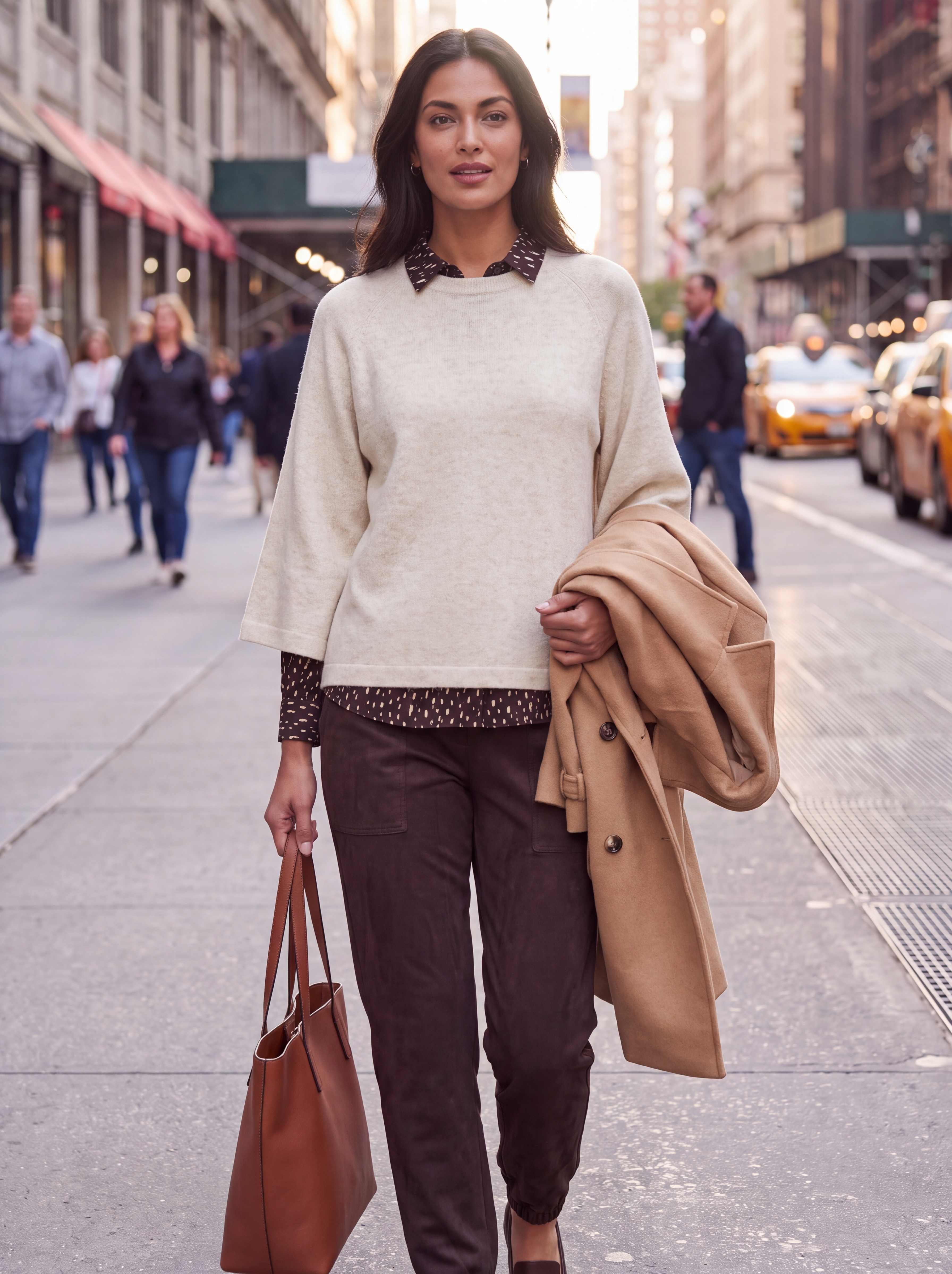 Dámsky pulóver BROADWAY NYC FASHION ECRU MELANGE s.WEAR 7